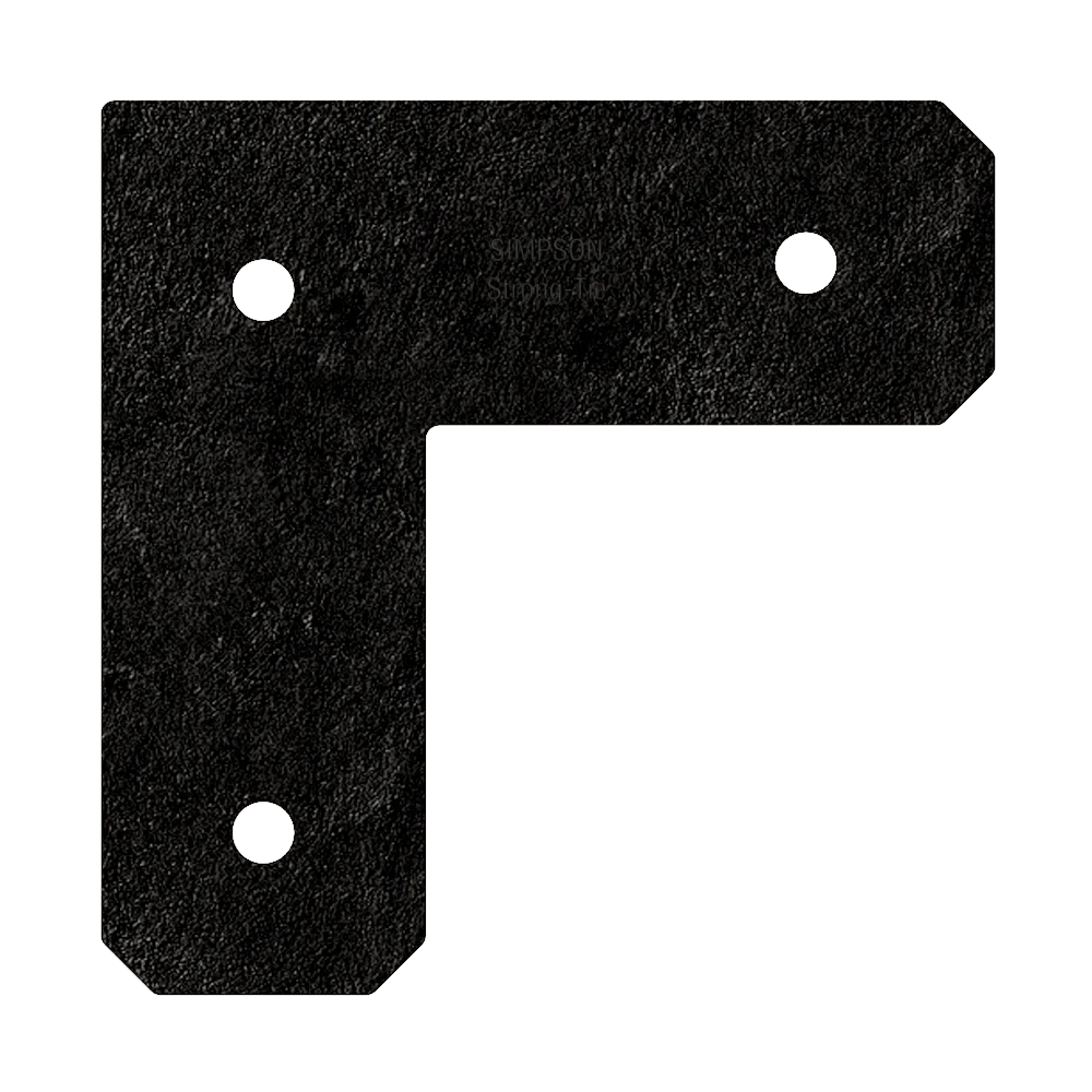 Simpson APVL4 Outdoor Accents Avant Collection ZMAX, Black Powder-Coated L Strap for 4x4