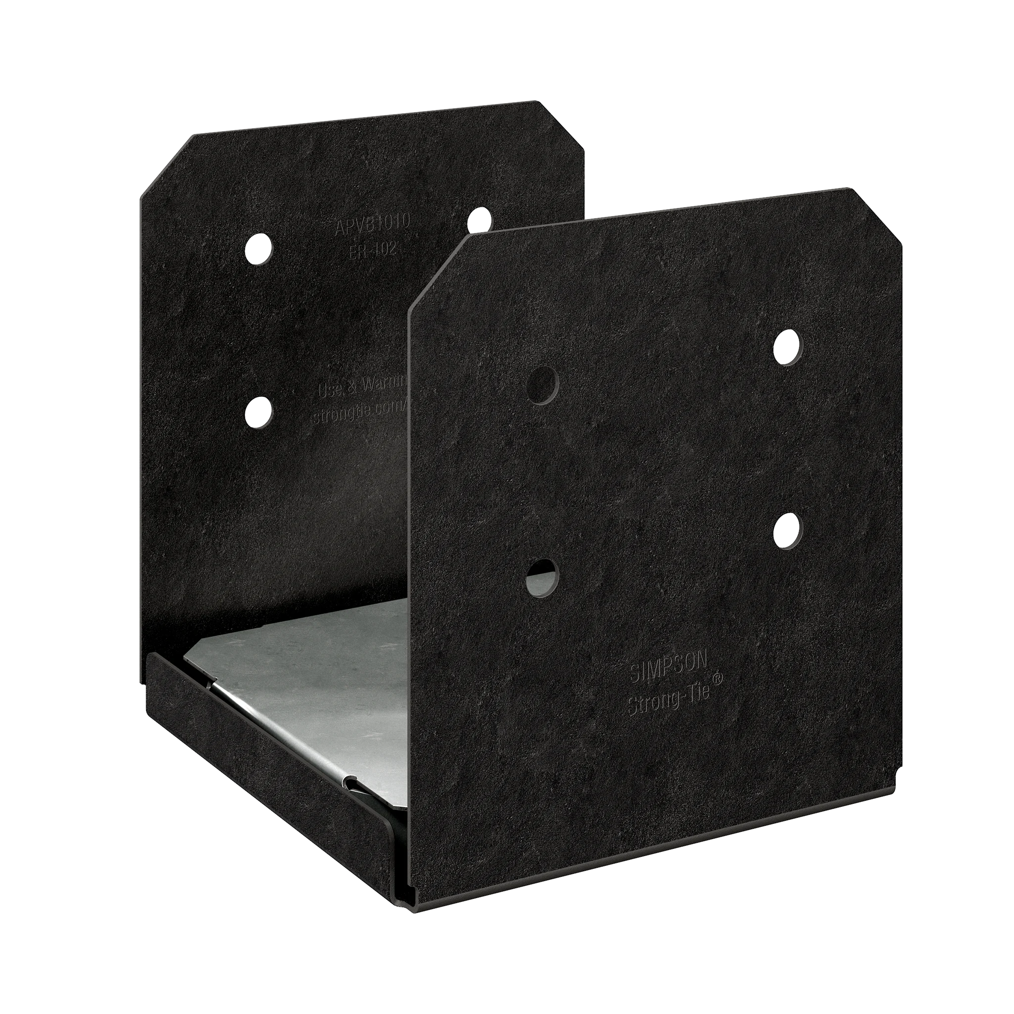 Simpson APVB1010 Outdoor Accents Avant Collection ZMAX, Black Powder-Coated Post Base for 10x10