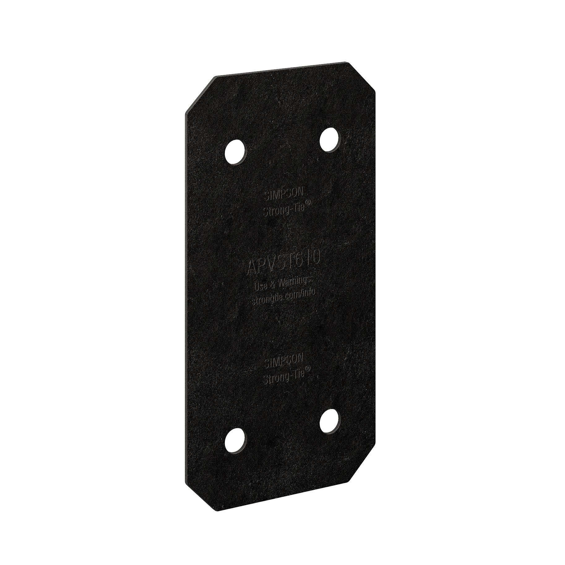 Simpson APVST610 Outdoor Accents Avant Collection 5 in. x 9-3/4 in. ZMAX, Black Powder-Coated Strap for 6x