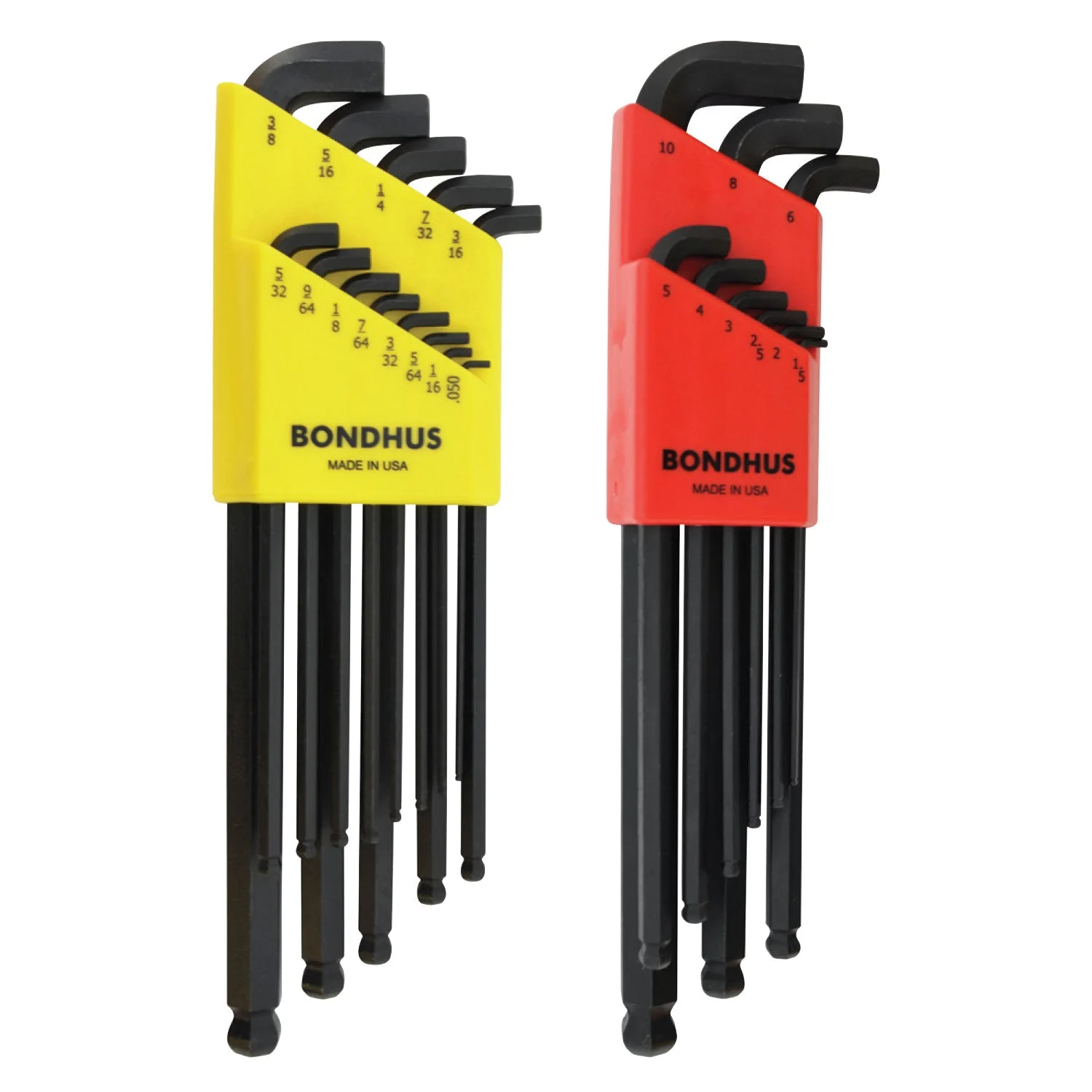 Bondhus 20599 0.050 - 3/8" & 1.5 - 10mm Stubby Ball End Hex Key DoublePK