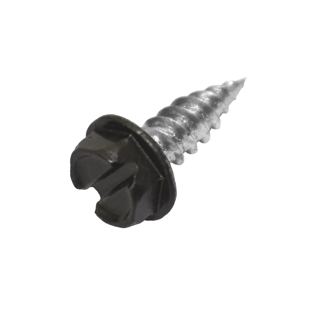 Malco 8X1 Royal Brown Zip-In Self-Piercing Screws | 1/4" Slotted Hex Washer Head Sheet Metal Screws | Fast & Easy Piercing | Zinc Plated (7000 Count)