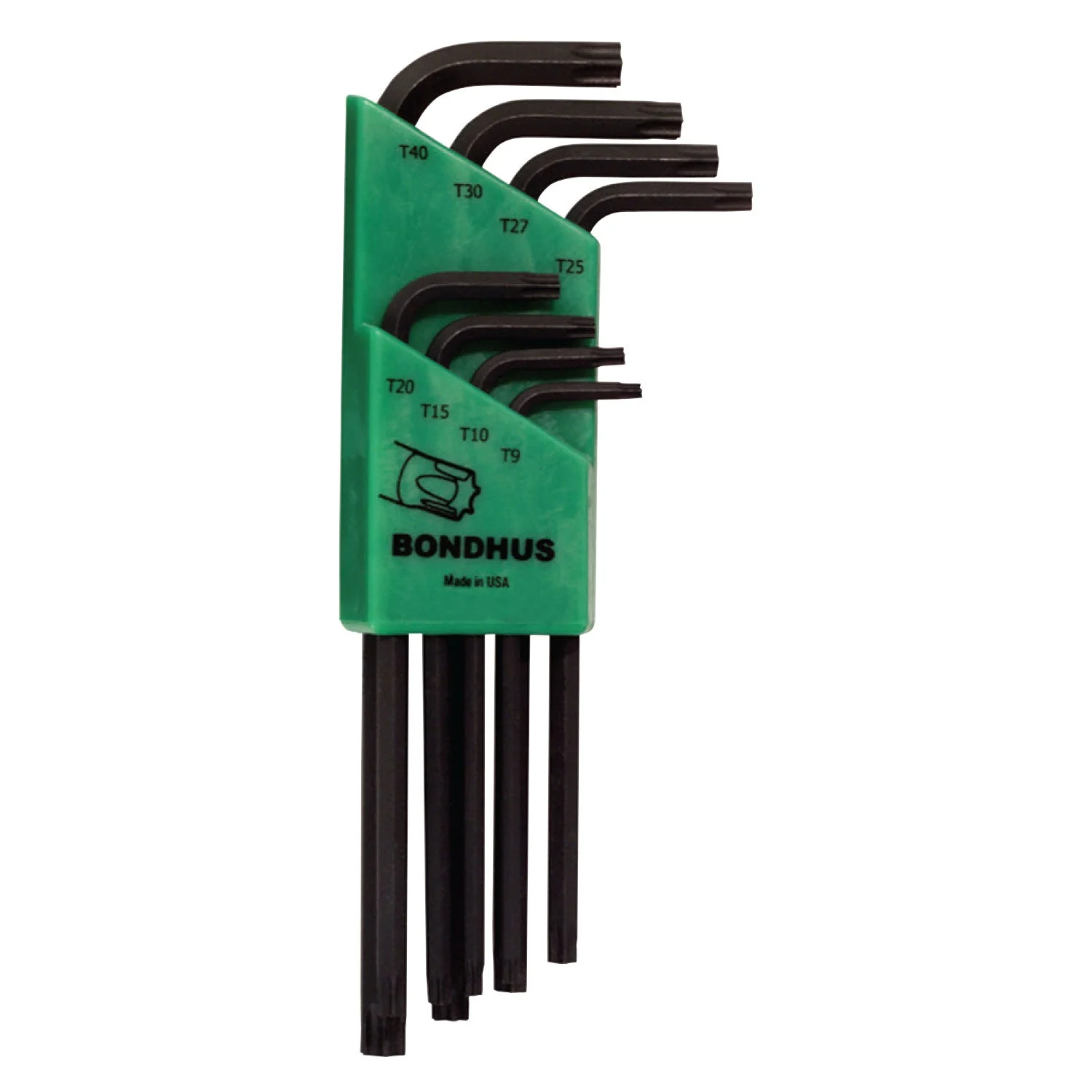 Bondhus 32434 Set of 8 Tamper Resistant Star L-wrenches,Long,sizes TR9-TR40