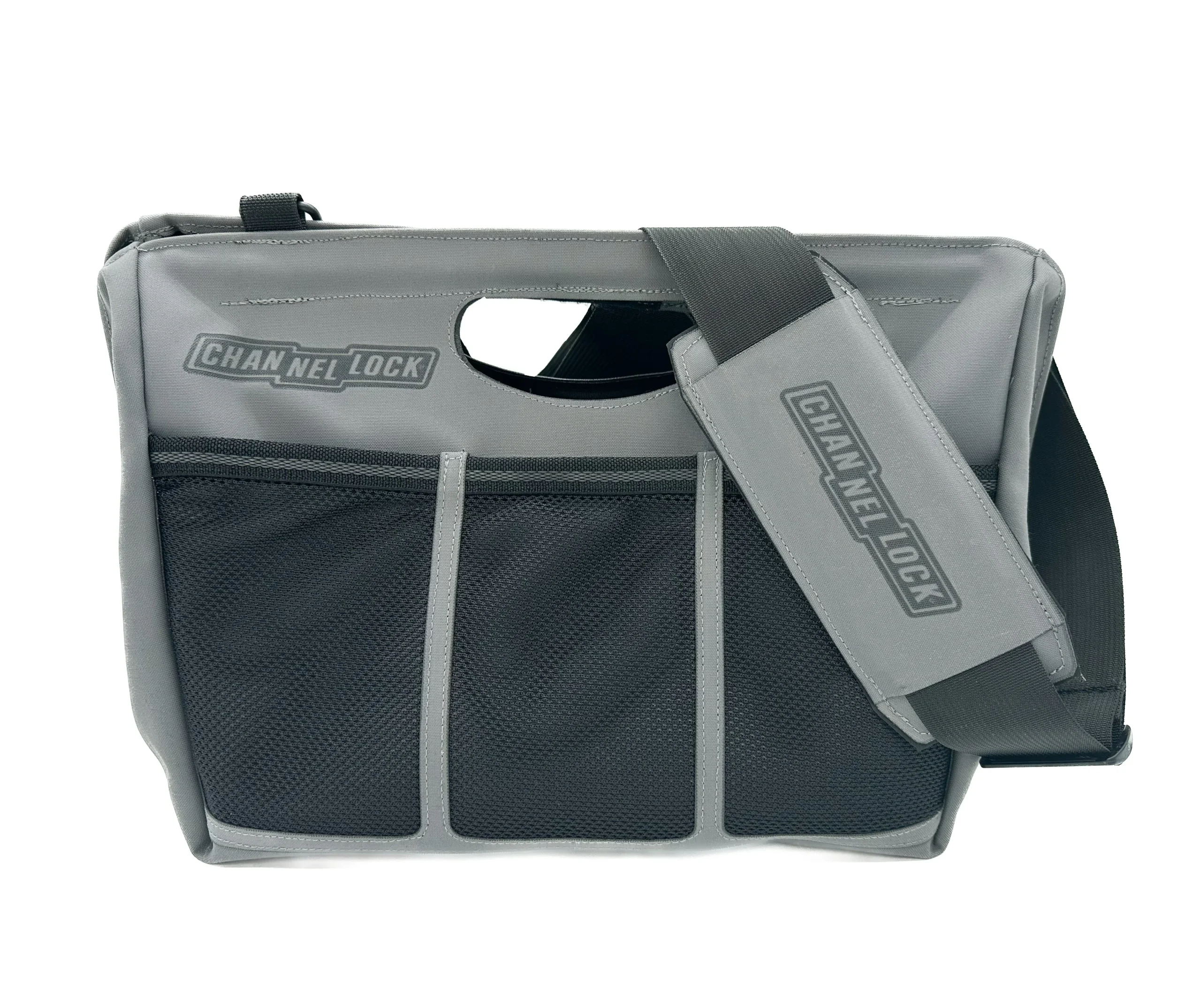 Channellock TGM3G PRO Tool Tote w/ Shoulder Strap,Grey Fused Cordura, MESH PKT, STRAP