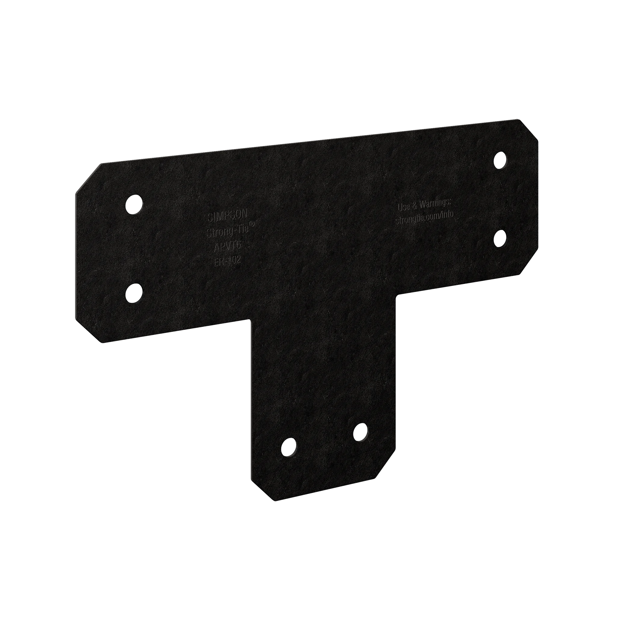 Simpson APVT6 Outdoor Accents Avant Collection ZMAX, Black Powder-Coated T Strap for 6x6