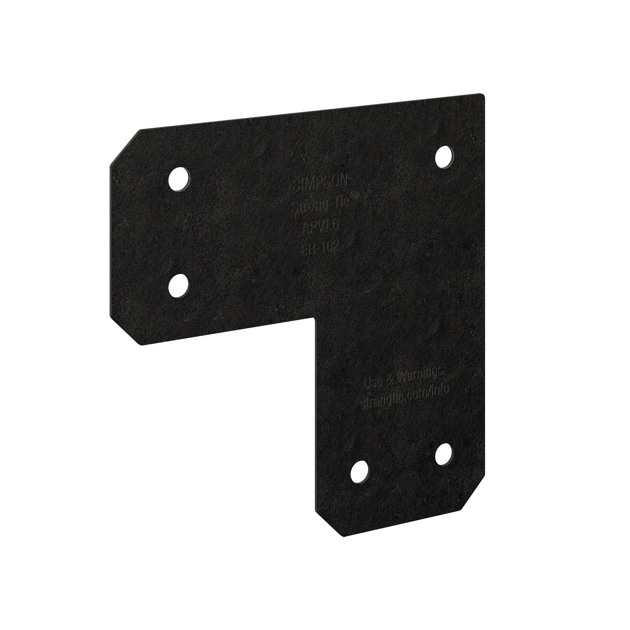 Simpson APVL6 Outdoor Accents Avant Collection ZMAX, Black Powder-Coated L Strap for 6x6