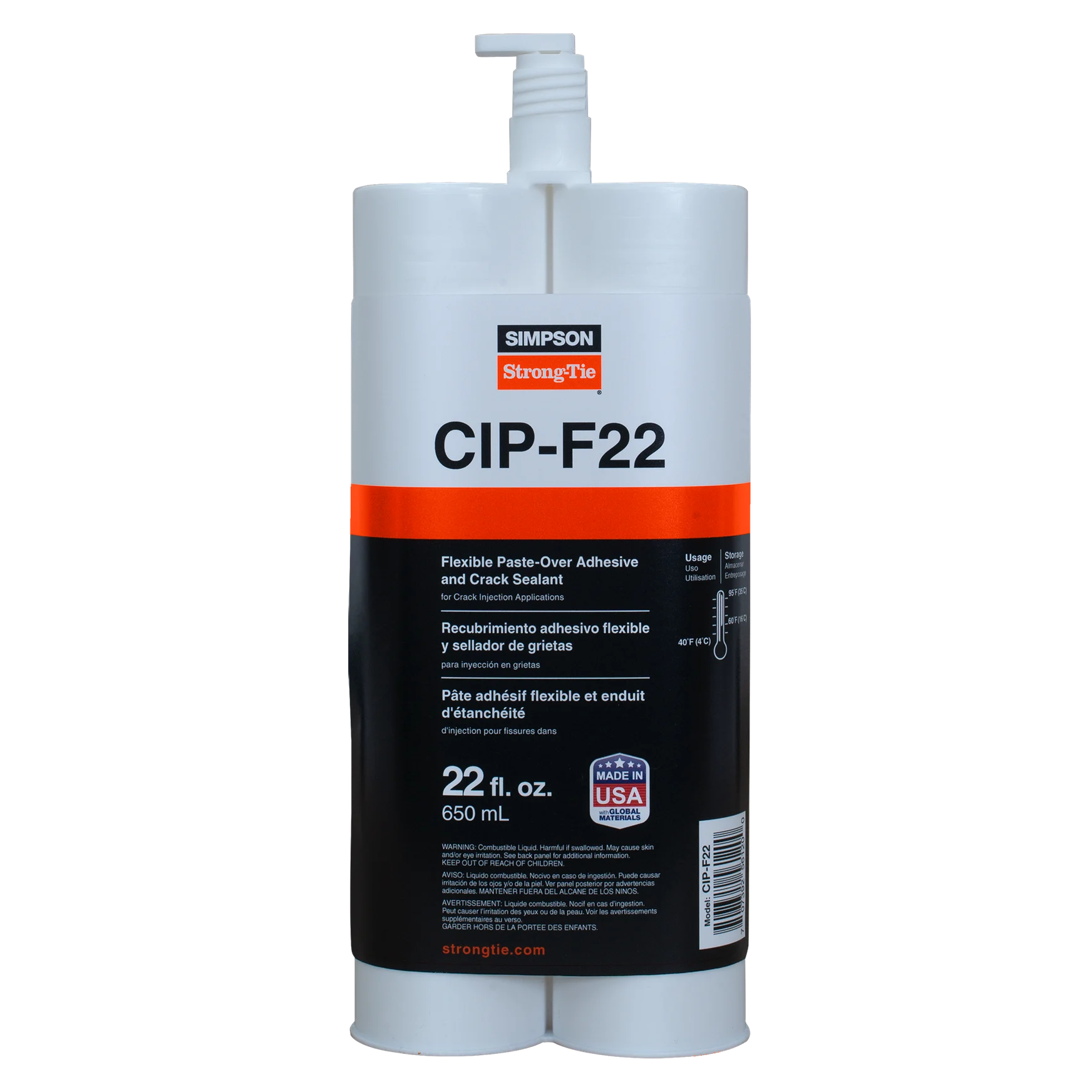 Simpson CIP-F22 CIP-F Flexible Paste-Over Adhesive and Crack Sealant (22 oz.)