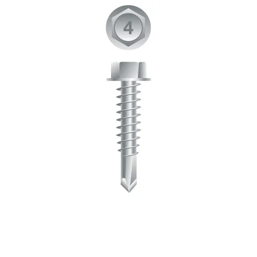Strong-Point 4H1008 410 Stainless Steel Unslotted Indented Hex Washer Head, Passivated and Waxed, 10-16 x 1/2, #2 Point, Box of 5,000 Stainless Steel Screws