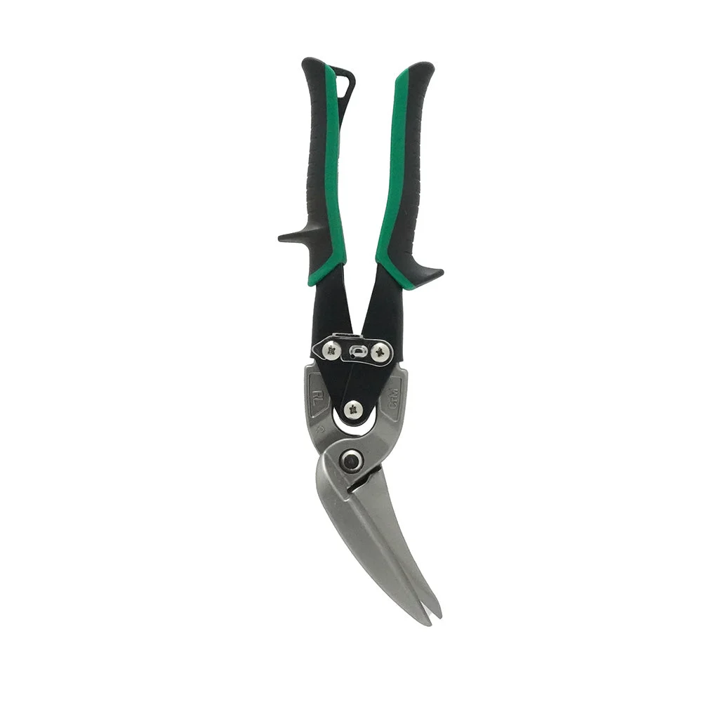 Malco Long Cut AVs Metal Cutting Snip, Right Offset, 2-1/4" Cut Length - Green Grip AV73