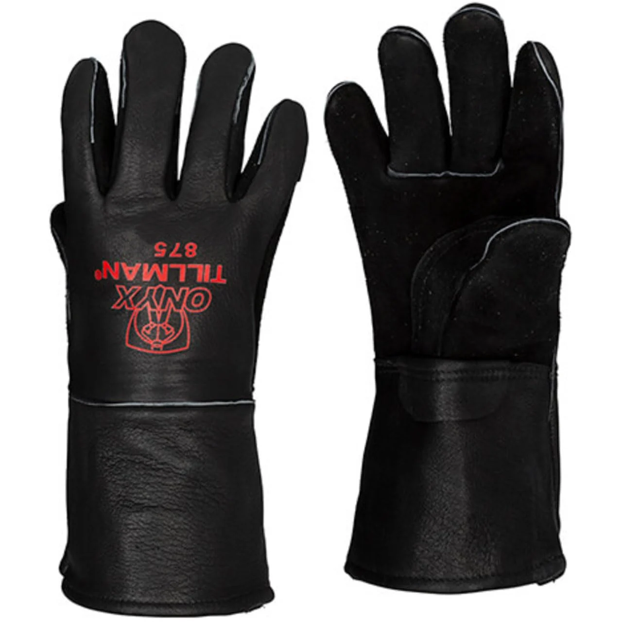 Tillman Medium Black Elkskin CottonFoam Lined Welders Gloves with Top Grain Elkskin Cuff and Kevlar Thread Locking Stitch (875M)