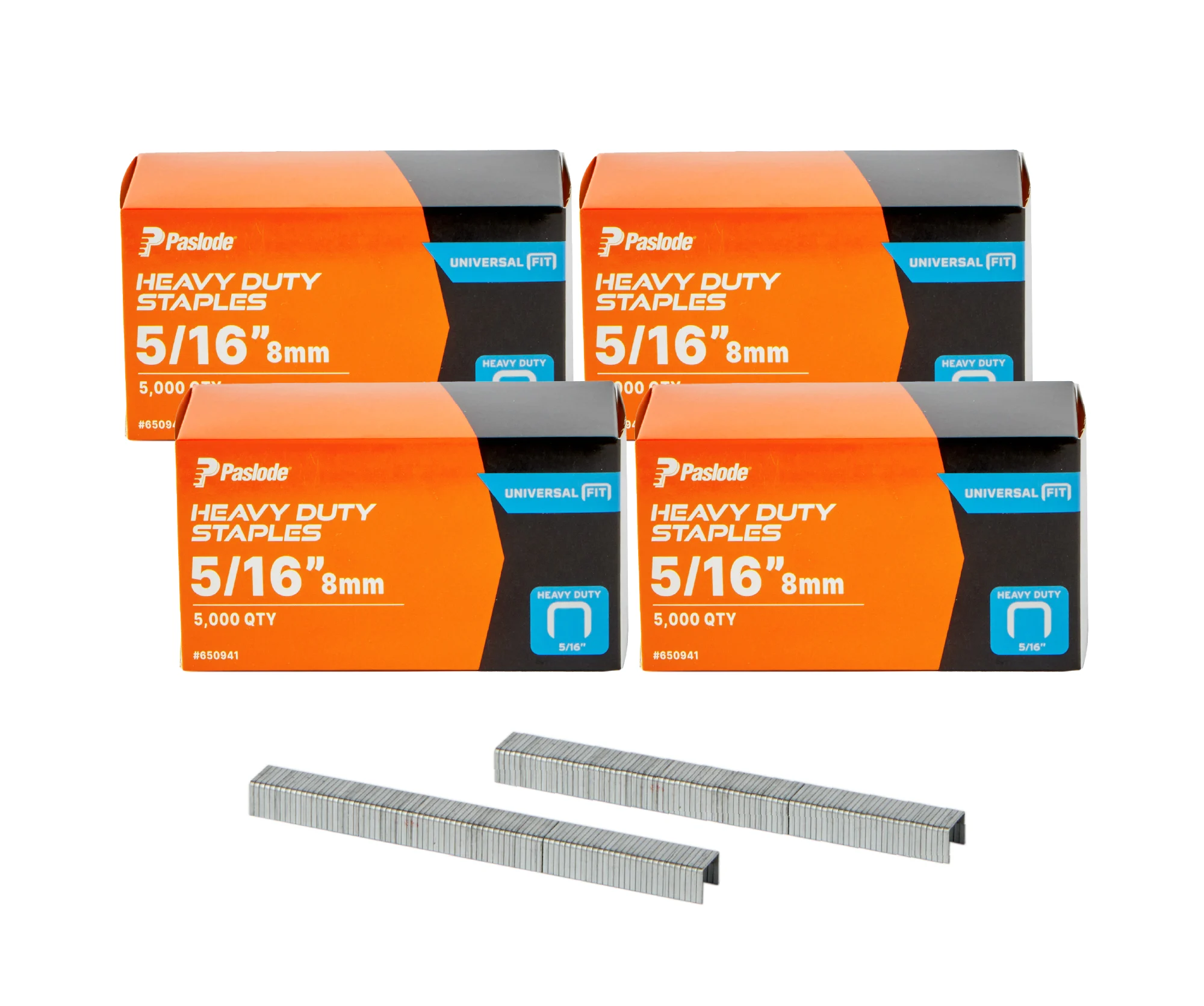 Paslode Heavy-Duty 5/16 Inch (8mm) 20-Gauge Galvanized Staples, 5000 PCS, Universal Fit with Standard Heavy-Duty Tackers & Compression Staplers, for Construction Applications (4-Pack; 20,000ct)