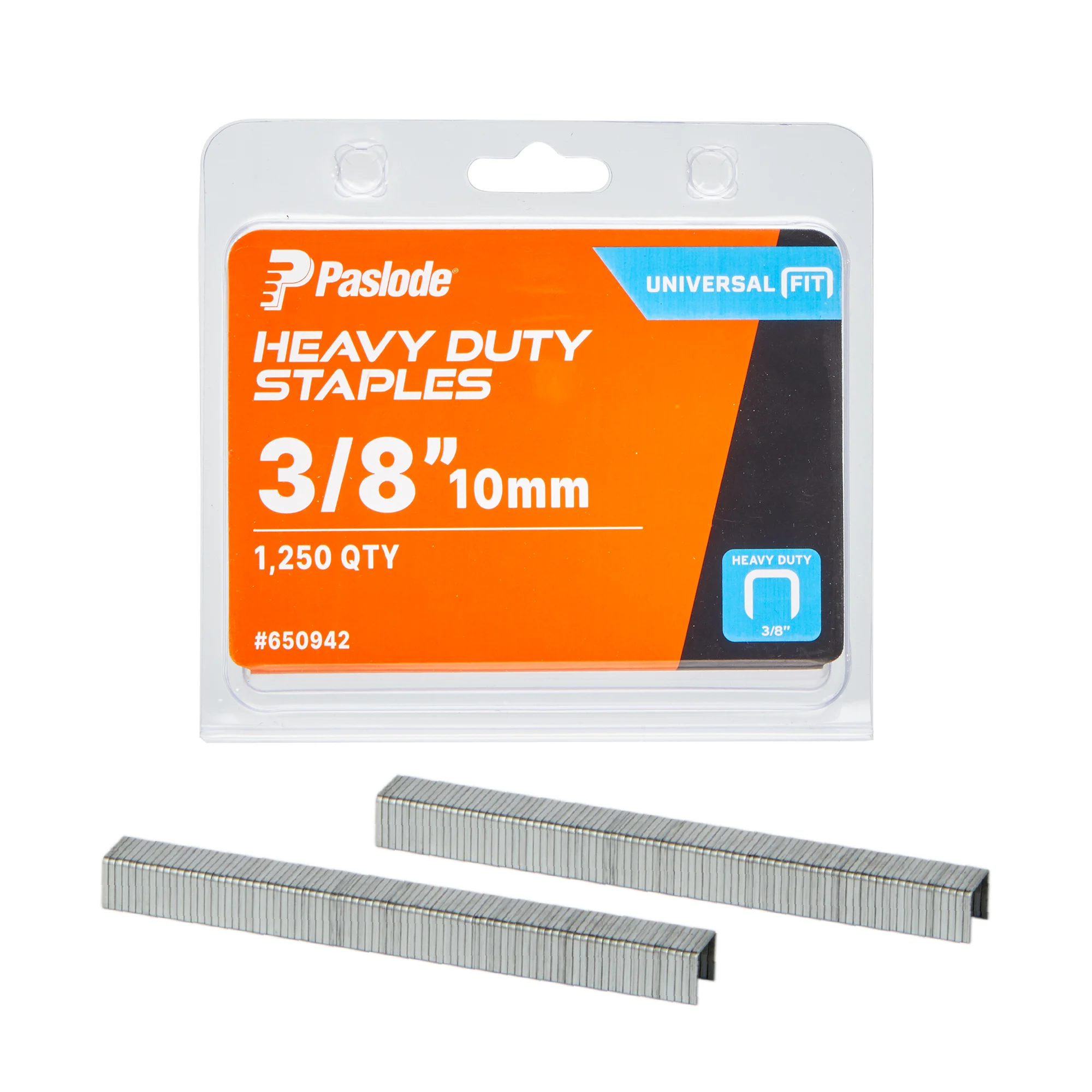 Paslode Heavy-Duty 3/8 Inch (10mm) 20-Gauge Galvanized Staples, 1250 PCS, Universal Fit with Standard Heavy-Duty Tackers & Compression Staplers, for Construction, Insulation, Upholstery, Carpet