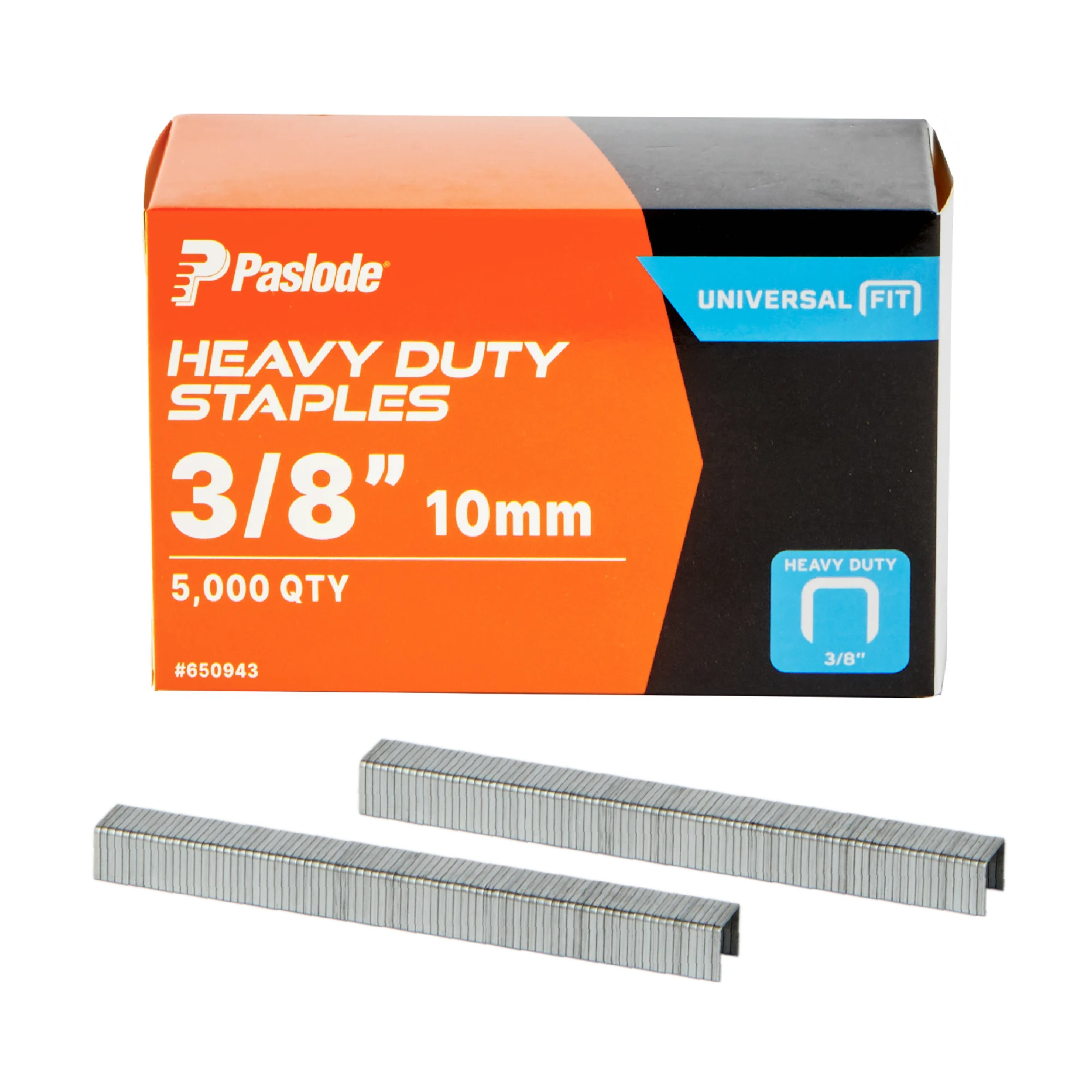 Paslode Heavy-Duty 3/8 Inch (10mm) 20-Gauge Galvanized Staples, 5000 PCS, Universal Fit with Standard Heavy-Duty Tackers & Compression Staplers, for Construction, Insulation, Upholstery, Carpet