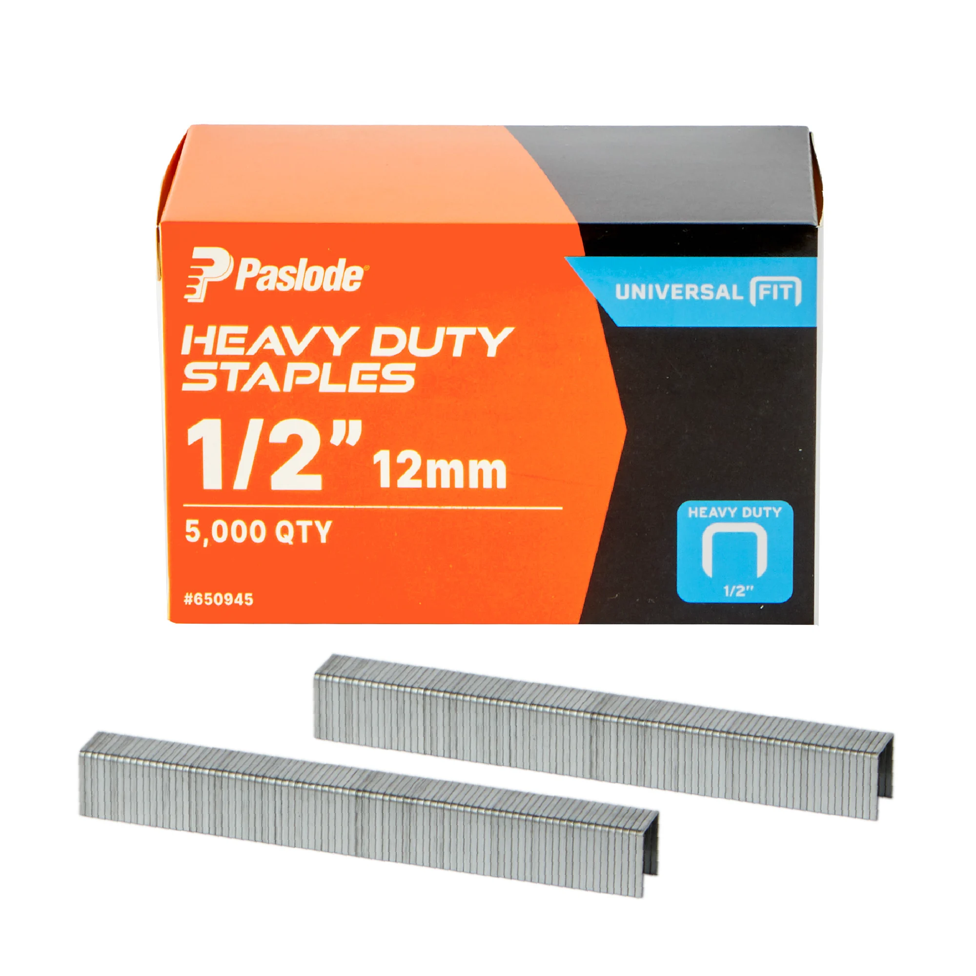 Paslode Heavy-Duty 1/2 Inch (12mm) 20-Gauge Galvanized Staples, 5000 PCS, Universal Fit with Standard Heavy-Duty Tackers & Compression Staplers, for Construction, Insulation, Upholstery, Carpet
