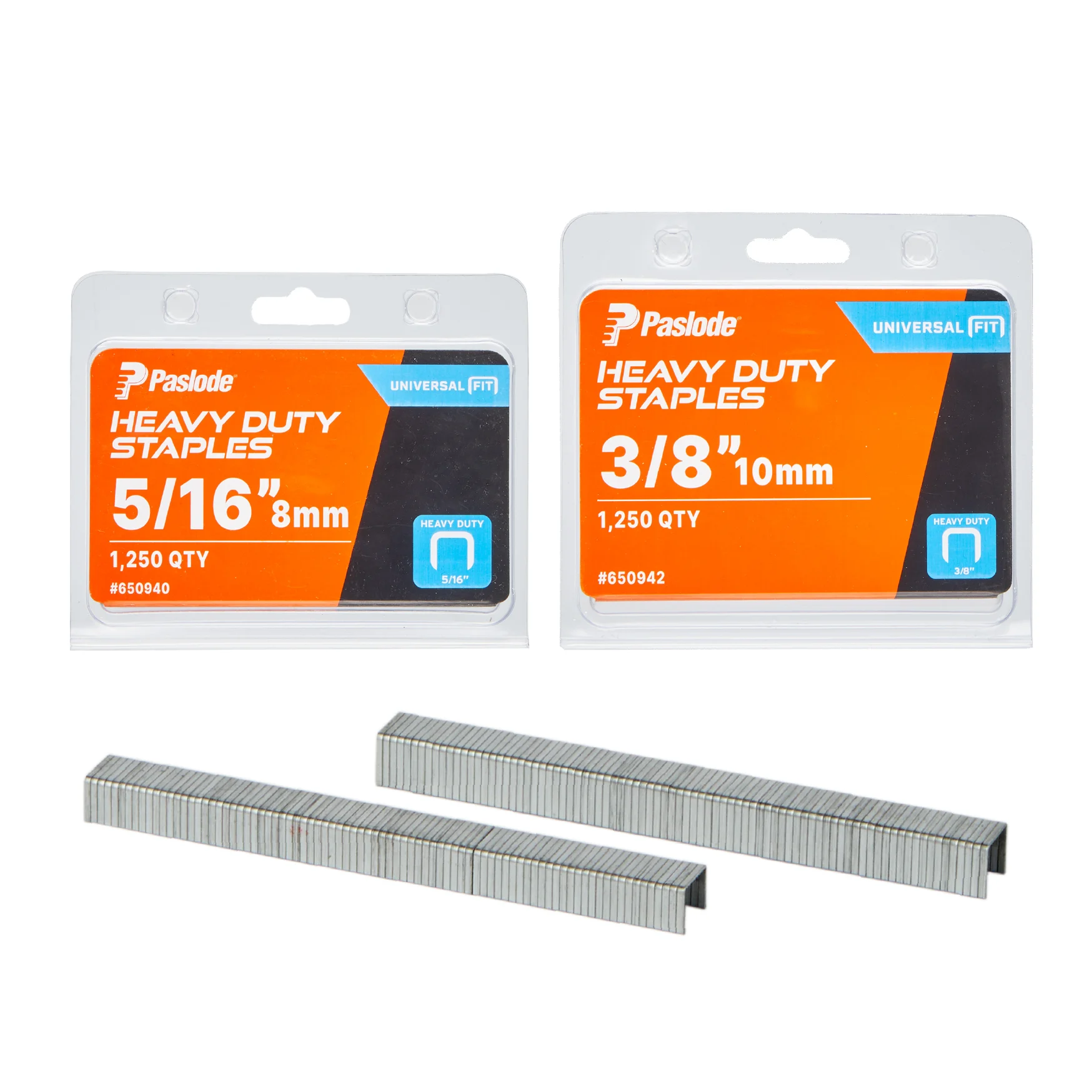 Paslode Heavy-Duty 20-Gauge Galvanized Staple Set, 5/16 Inch (8mm) and 3/8 Inch (10mm), Universal Fit with Standard Heavy-Duty Tackers & Compression Staplers, 1250 PCS/Box