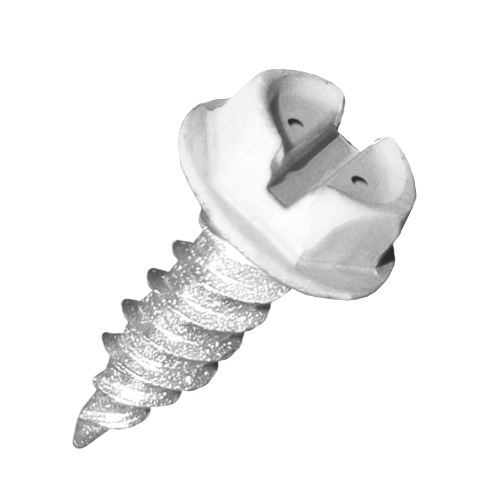 Malco 6x3/8 White Zip-In Self-Piercing Screws | 1/4" Slotted Hex Washer Head Sheet Metal Screws | Fast & Easy Piercing | Zinc Plated (100 Count)
