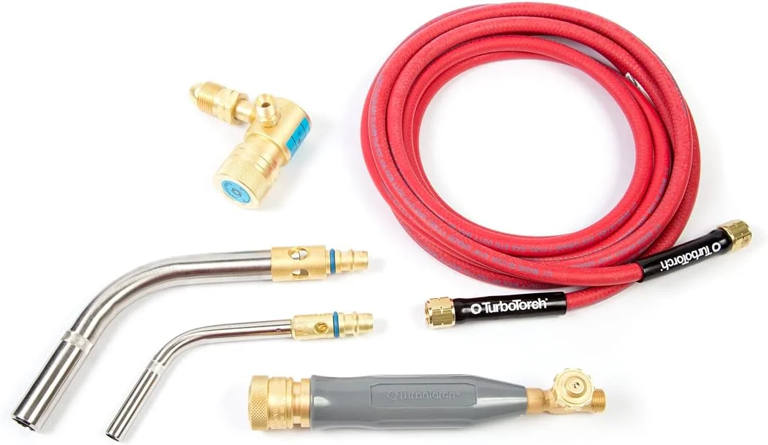 TurboTorch 0386-0007 LP-2 Manual Torch Kit Swirl, Propane/MAP-Pro Gases, Swirl Combustion, Soft Solders to 6", Silver Brazes to 4", Includes RL-P Regulator, H-4 Handle, H-12 Hose, T-4 Tip