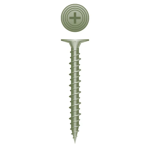 Strong-Point 814CB Phillips Wafer Head w/Nibs, Hi-Low, Sharp Point, Ruspert Coated, 8-15 x 1-1/4, Box of 5,000 Cement Board Screws