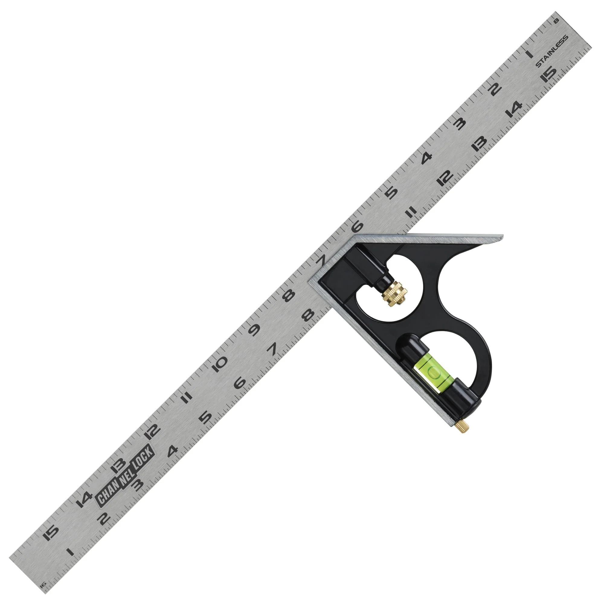 CHANNELLOCK High-Visibility Stainless Steel 16-Inch Combination Square, 8100-016CS