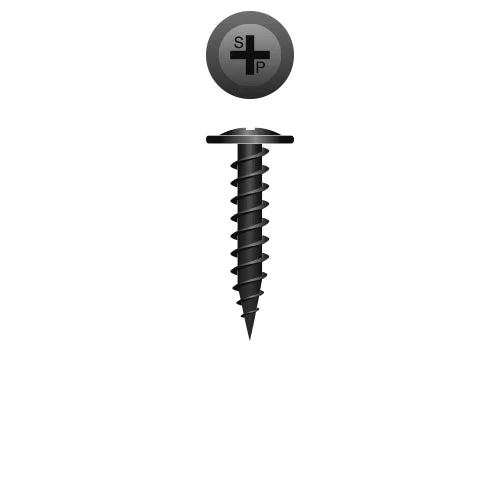 Strong-Point 90MB Phillips Modified Truss (R/W) Head, K-Lath, Black Oxide Coated, 8 x 1-5/8, Box of 4,000 Drywall Screws