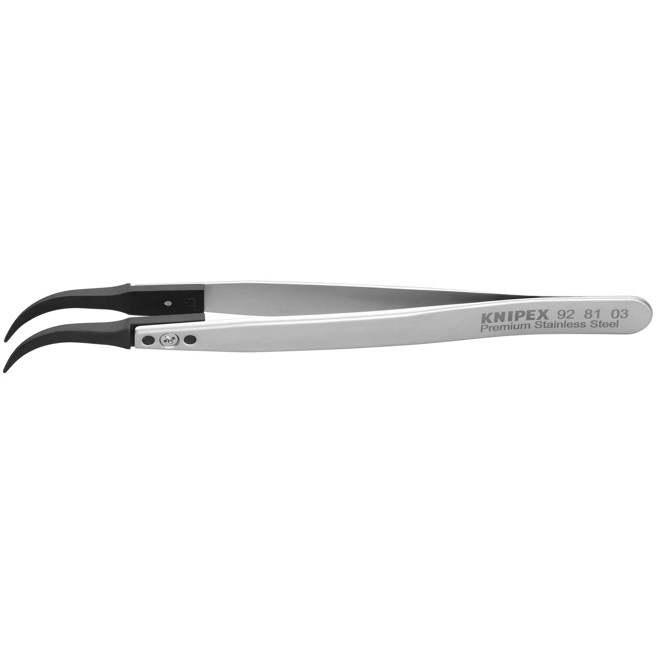 Knipex 92 81 03 5-1/4" Premium Stainless Steel Gripping Tweezers-60°Angled-Pointed Tips