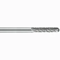 ATA SGSPRO 19212 Tool # SC-5, 1/2" Cutter DIA x 1" Length of Cut x 1/4" Shank DIA x 2 3/4" Overall Length, Brazed Carbide High Temp Alloy Cylindrical Ball Nosed Bur for High Temp Alloys