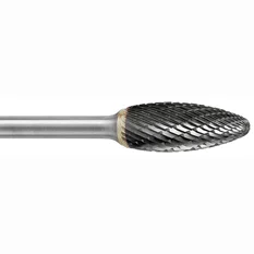 ATA SGSPRO 24603 Tool # SH-53M, 5.0 mm Cutter DIA x 9.5 mm Length of Cut x 6.0 mm Shank DIA x 38.0 mm Overall Length, Brazed Carbide Double Cut Flame Shaped Double Cut Bur