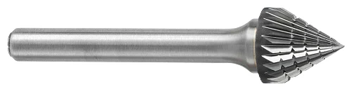 ATA SGSPRO 24803 Tool # SJ-7M, 19.0 mm Cutter DIA x 17.5 mm Length of Cut x 6.0 mm Shank DIA x 65.0 mm Overall Length, Brazed Carbide Double Cut 60° Countersink Double Cut Bur