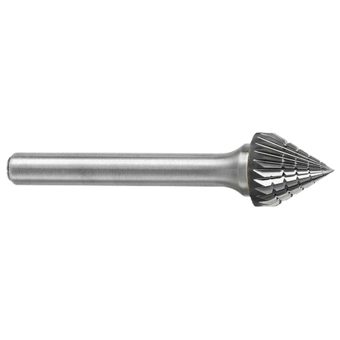ATA SGSPRO 24753 Tool # SJ-6M, 16.0 mm Cutter DIA x 14.5 mm Length of Cut x 6.0 mm Shank DIA x 63.0 mm Overall Length, Brazed Carbide Double Cut 60° Countersink Double Cut Bur