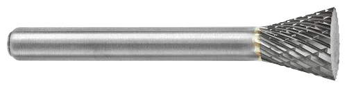 ATA SGSPRO 25928 Tool # SN-6M, 16.0 mm Cutter DIA x 19.0 mm Length of Cut x 6.0 mm Shank DIA x 64.0 mm Overall Length, Brazed Carbide Double Cut Inverted Cone Shaped Double Cut Bur