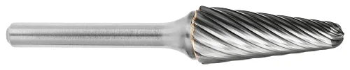 ATA SGSPRO 19186 Tool # SL-4, 1/2" Cutter DIA x 1 1/8" Length of Cut x 1/4" Shank DIA x 3" Overall Length, Brazed Carbide Stainless Steel Ball Nose Cone Shaped Bur for Stainless Steels