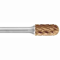 ATA SGSPRO 19513 Tool # SC-5, 1/2" Cutter DIA x 1" Length of Cut x 1/4" Shank DIA x 2 3/4" Overall Length, Brazed Carbide NG Cast Cut Cylindrical Ball Nosed Next Generation Bur for Cast Iron, Accelerator-K Coated