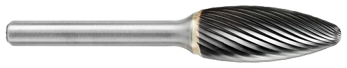 ATA SGSPRO 24600 Tool # SH-53M, 5.0 mm Cutter DIA x 9.5 mm Length of Cut x 3.0 mm Shank DIA x 38.0 mm Overall Length, Solid Carbide Single Cut Flame Shaped Bur