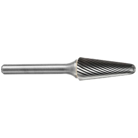 ATA SGSPRO 25175 Tool # SL-1M, 6.0 mm Cutter DIA x 16.0 mm Length of Cut x 6.0 mm Shank DIA x 50.0 mm Overall Length, Solid Carbide Single Cut Ball Nosed Cone Shaped Bur
