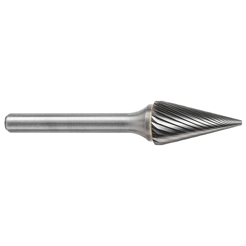ATA SGSPRO 25700 Tool # SM-42M, 3.0 mm Cutter DIA x 11.0 mm Length of Cut x 3.0 mm Shank DIA x 38.0 mm Overall Length, Solid Carbide Single Cut Cone Shaped Bur