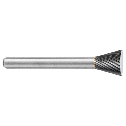 ATA SGSPRO 25925 Tool # SN-6M, 16.0 mm Cutter DIA x 19.0 mm Length of Cut x 6.0 mm Shank DIA x 63.0 mm Overall Length, Brazed Carbide Single Cut Inverted Cone Shaped Bur