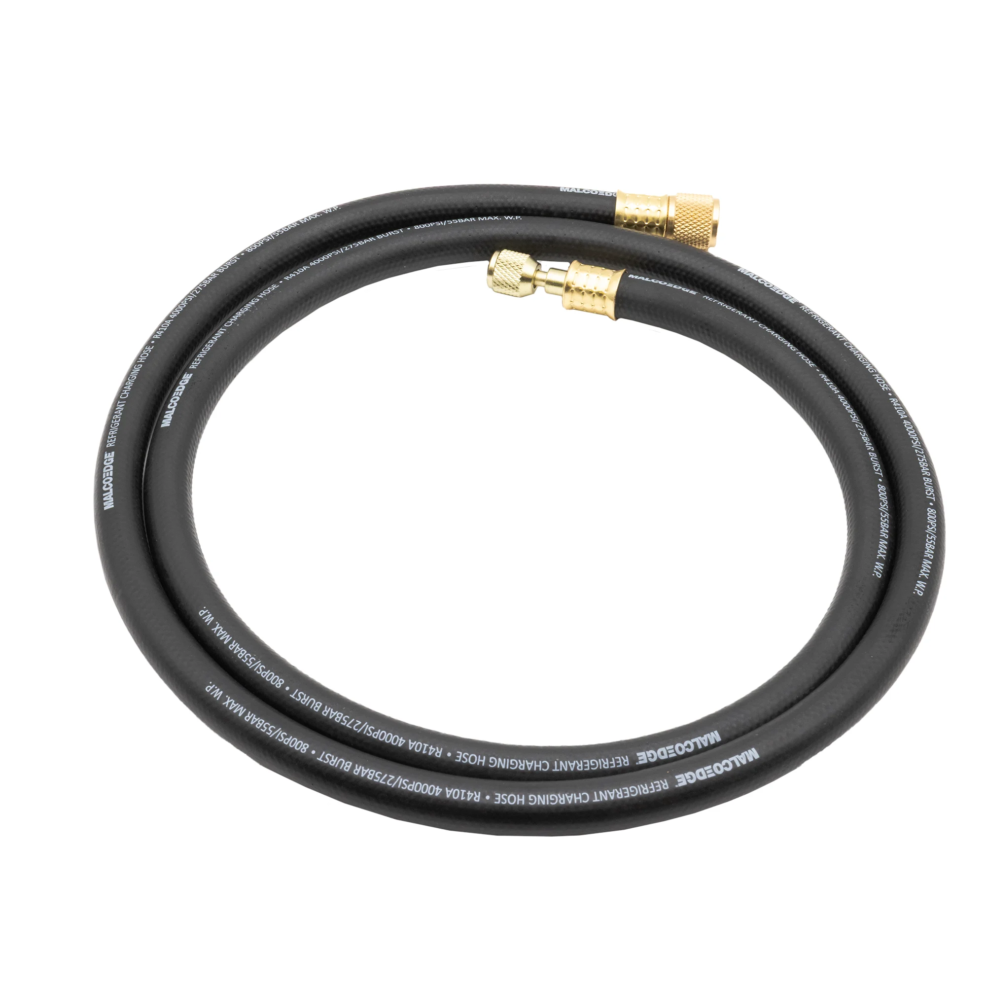 MalcoEdge RH7214 TurboFlow Refrigerant Hose | 72 Inch 3/8 x 1/4 SAE Fittings | High-Flow, Vacuum-Rated Charging Hose for HVAC & Refrigeration Systems