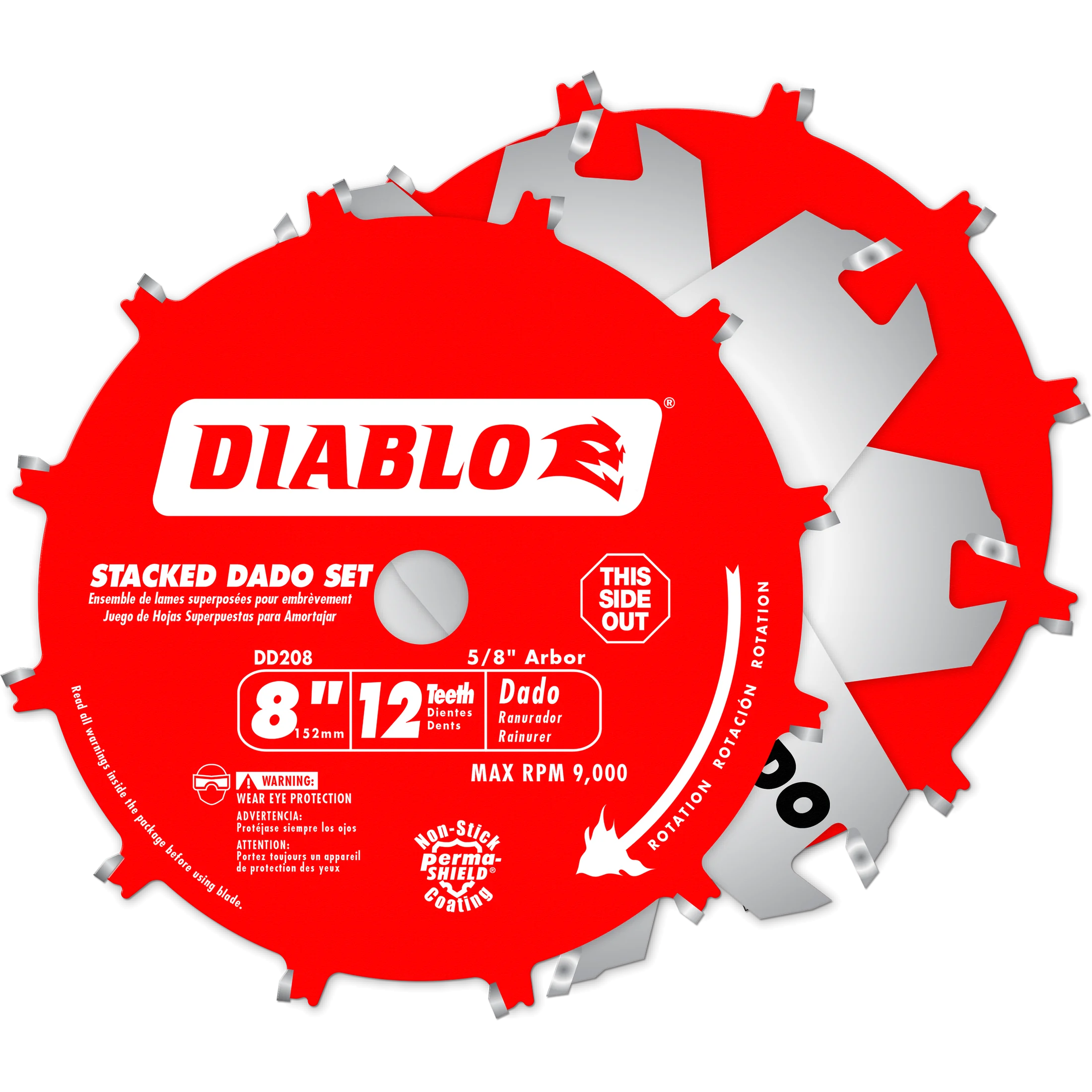 Diablo DD208H 8" x 12-Teeth Carbide Stacked Dado Saw Blade Set