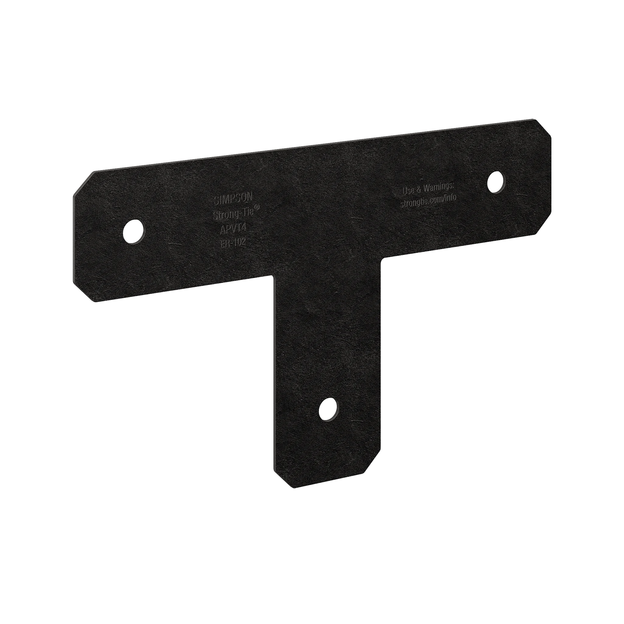 Simpson APVT4 Outdoor Accents Avant Collection ZMAX, Black Powder-Coated T Strap for 4x4