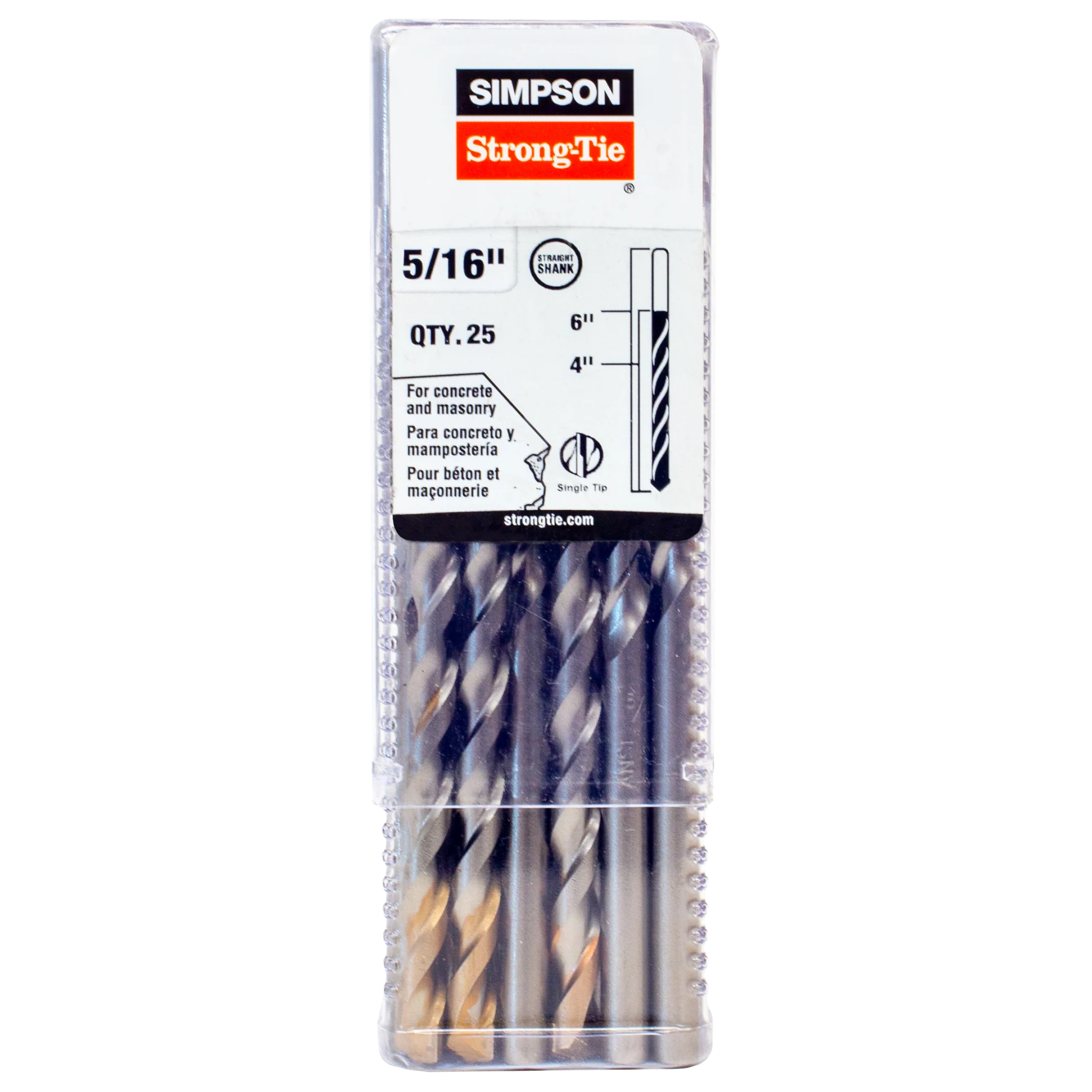 Simpson MDB03106-R25 5/16 in. x 6 in. Straight Shank Bit (25-Qty)