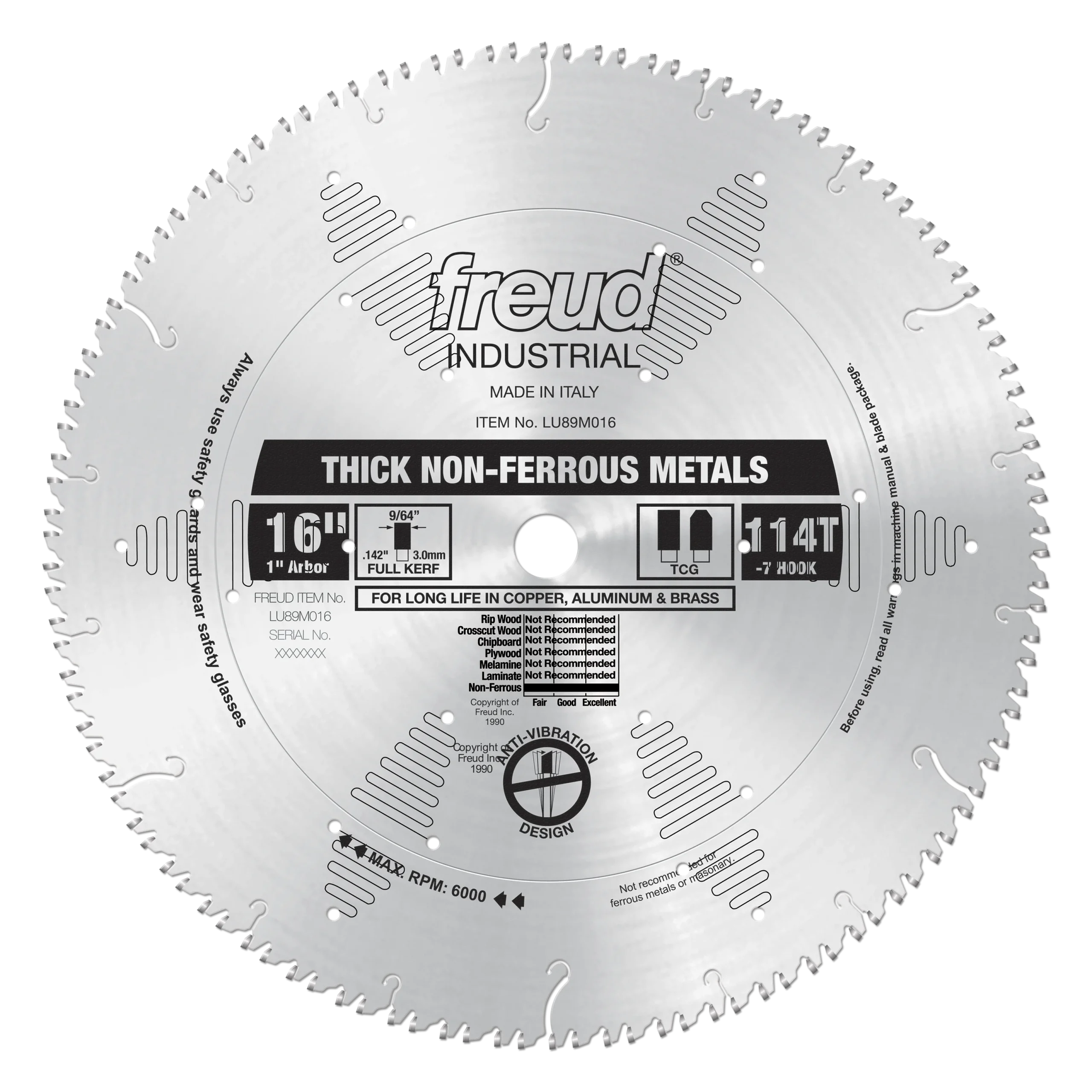 Freud LU89M016 16" Thick Stock Aluminum Metal Blade - Freud/Diablo