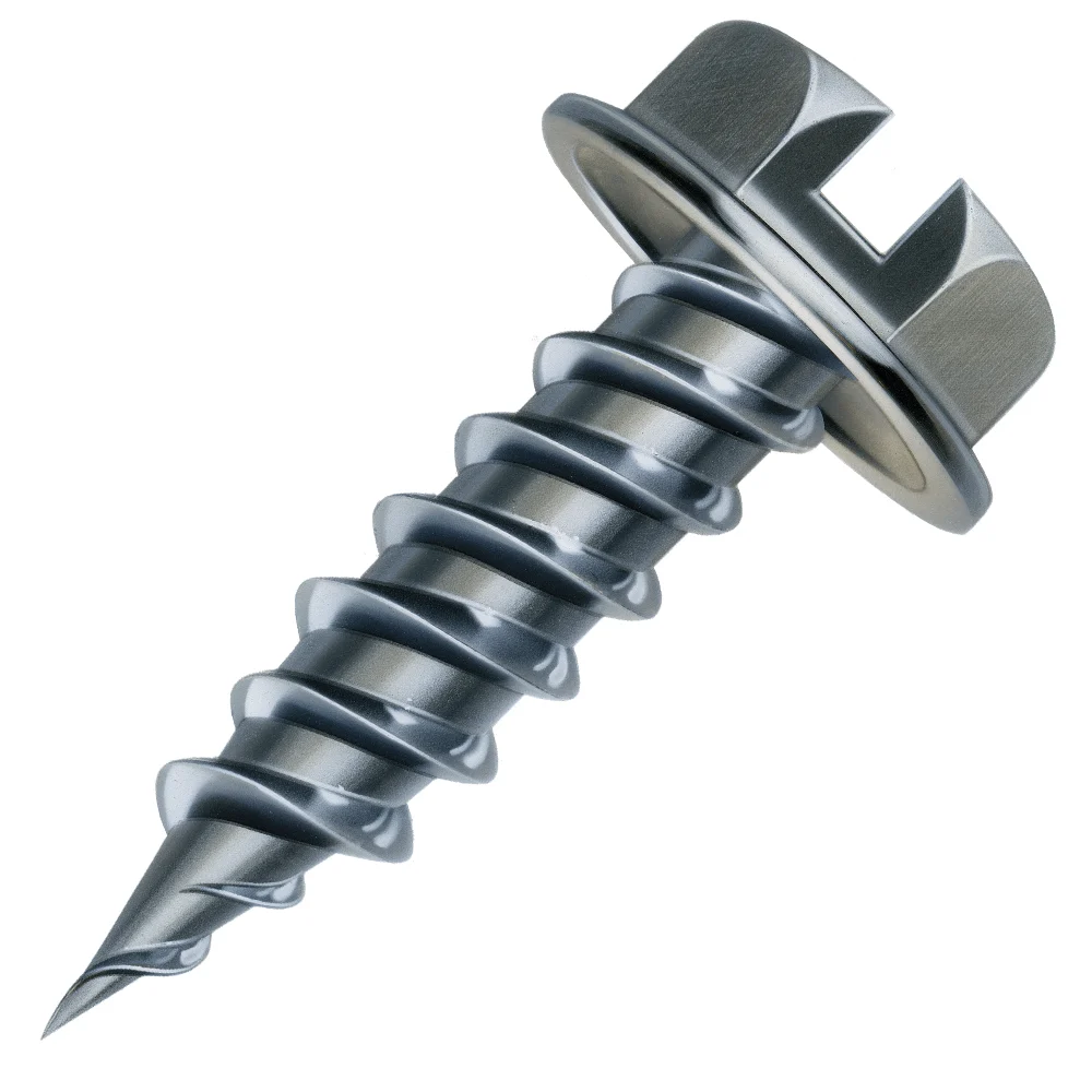 Malco 6X3/8 Zip-In Self-Piercing Screws | 1/4" Slotted Hex Washer Head Sheet Metal Screws | Fast & Easy Piercing | Zinc Plated (1000 Count)