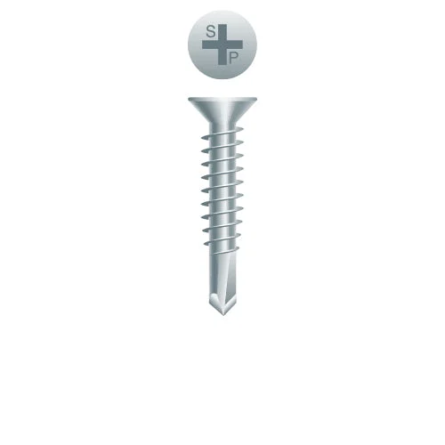 Strong-Point F106 Phillips Flat Head, Zinc Plated, 10-16 x 3/4, #3 Point, Box of 8,000 Self-Drilling Screws
