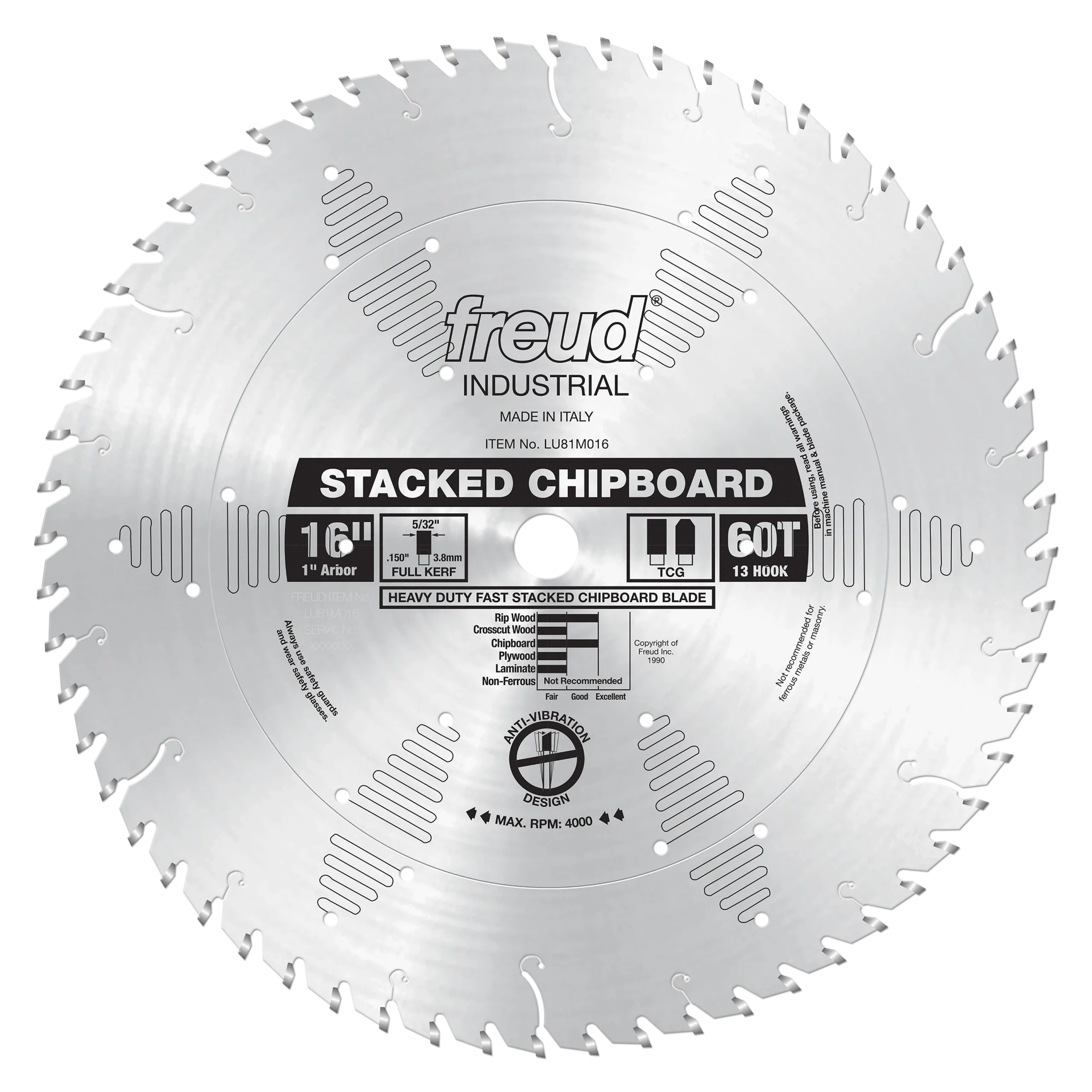 Freud LU81M016 16" Heavy Duty Stacked Chipboard Blade - Freud/Diablo