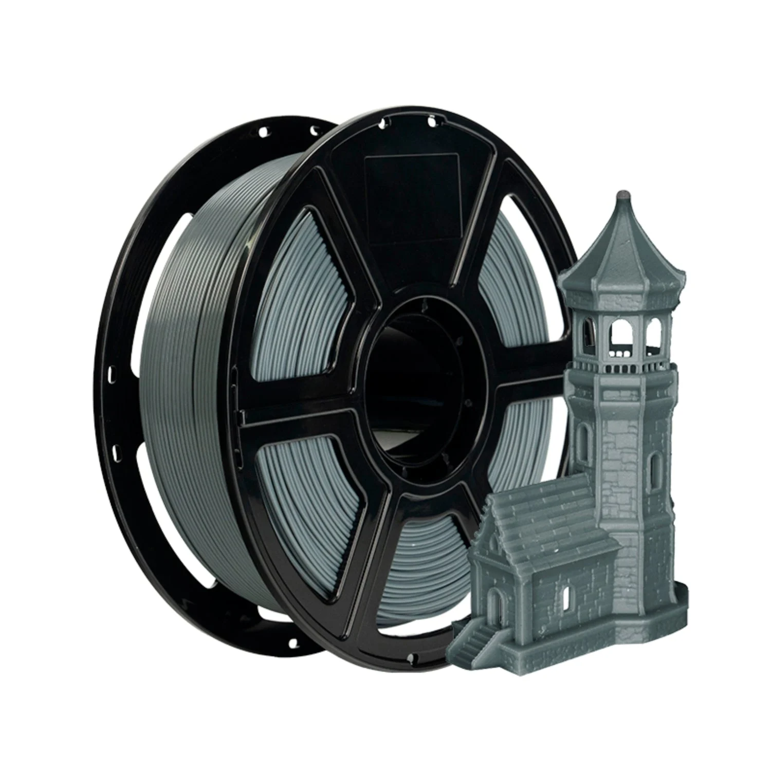 Flashforge Rapid PLA Filament 1.75mm Iron Grey, 500mm/s High Speed Printing, 1kg Spool, Dimensional Accuracy +/- 0.02mm
