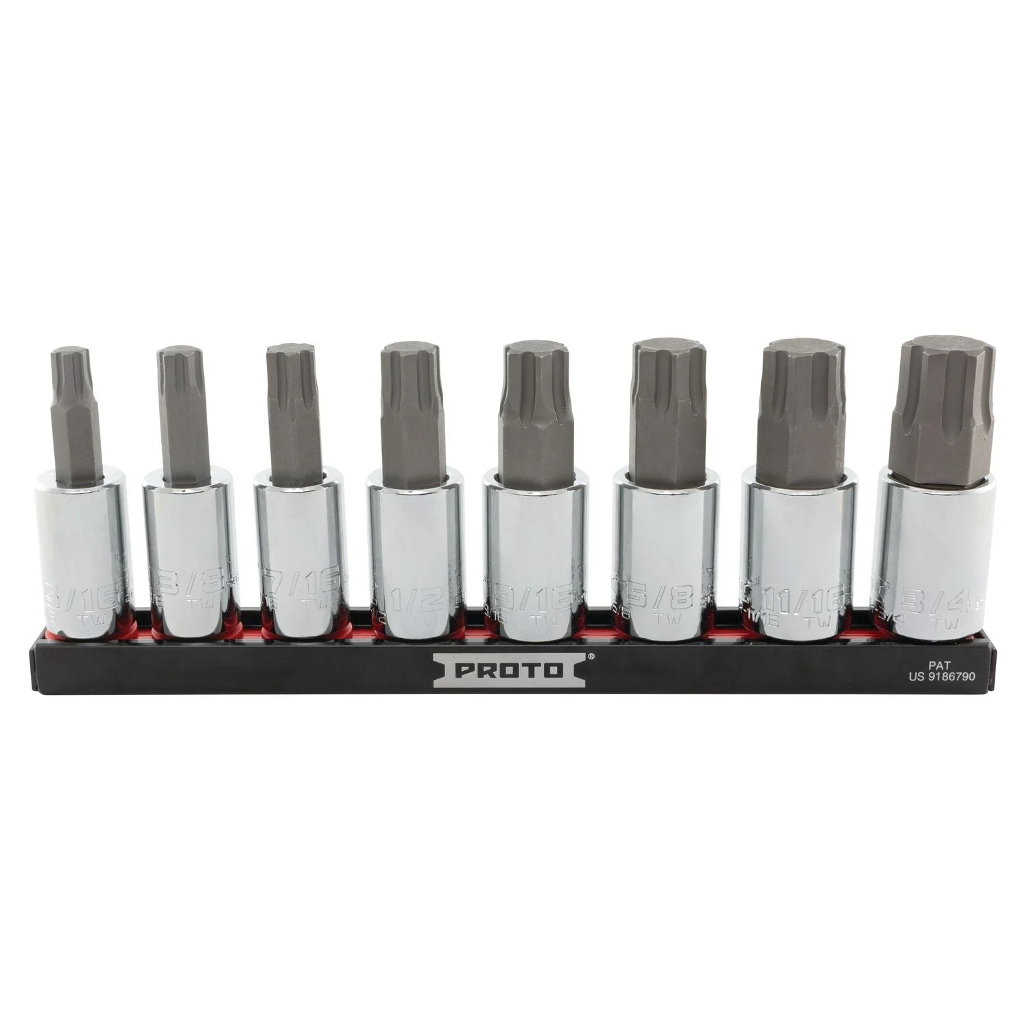 Proto J5441R8SAE 8 Piece 1/2" Drive Advanced Hex Bit Socket Set - SAE