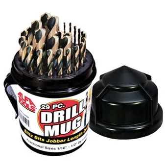 ALFA Tools J150190DM 29PC HSS USA BLACK JOBBER DRILL MUG SET 1/pack