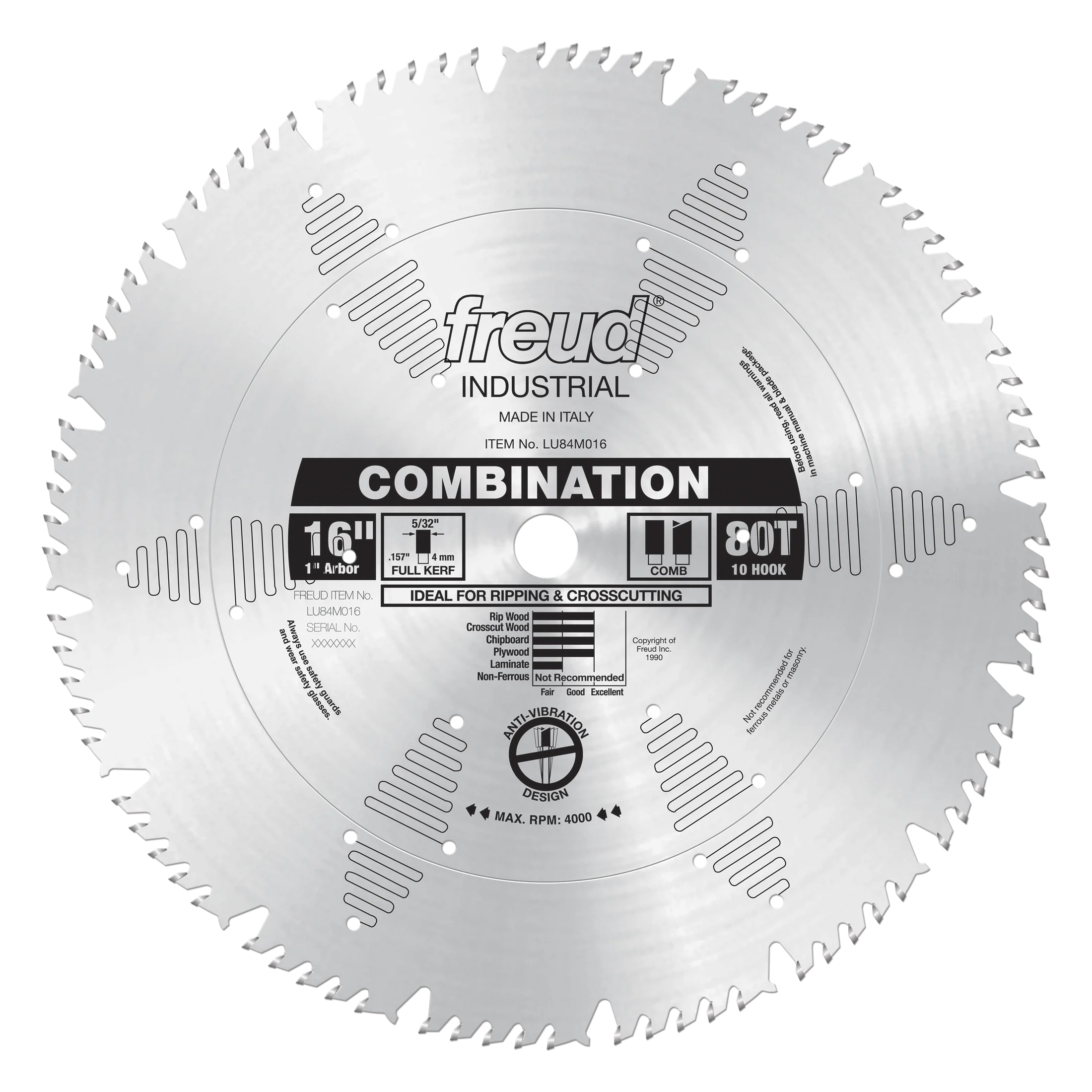 Freud LU84M016 16" Combination Blade - Freud/Diablo