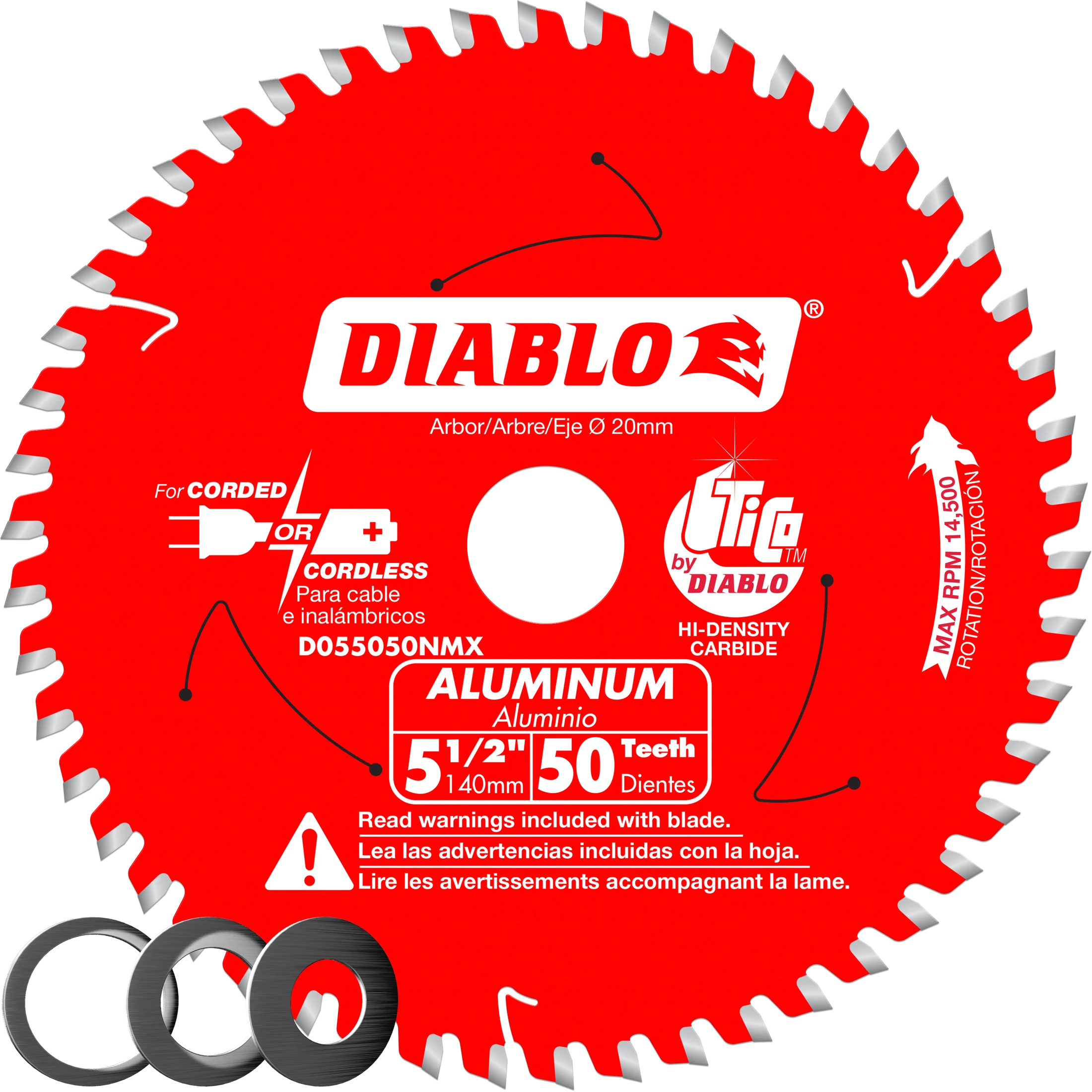 Diablo D055050NMX 5-1/2" x 50-Teeth Saw Blade for Medium Aluminum