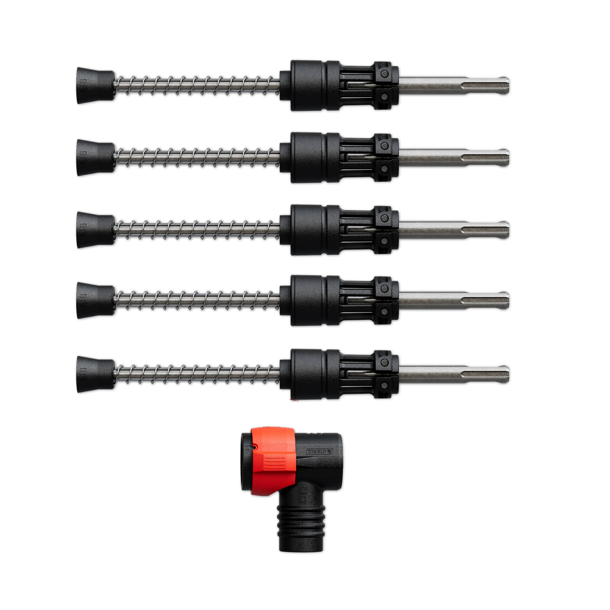 Diablo DMAPLA4410-S6 5/16" x 4"x 9" AMPED™ Rebar Demon™ SDS-Plus 4-Cutter Full Carbide Head Dust Extraction Hammer Drill Bit (5-Pack)