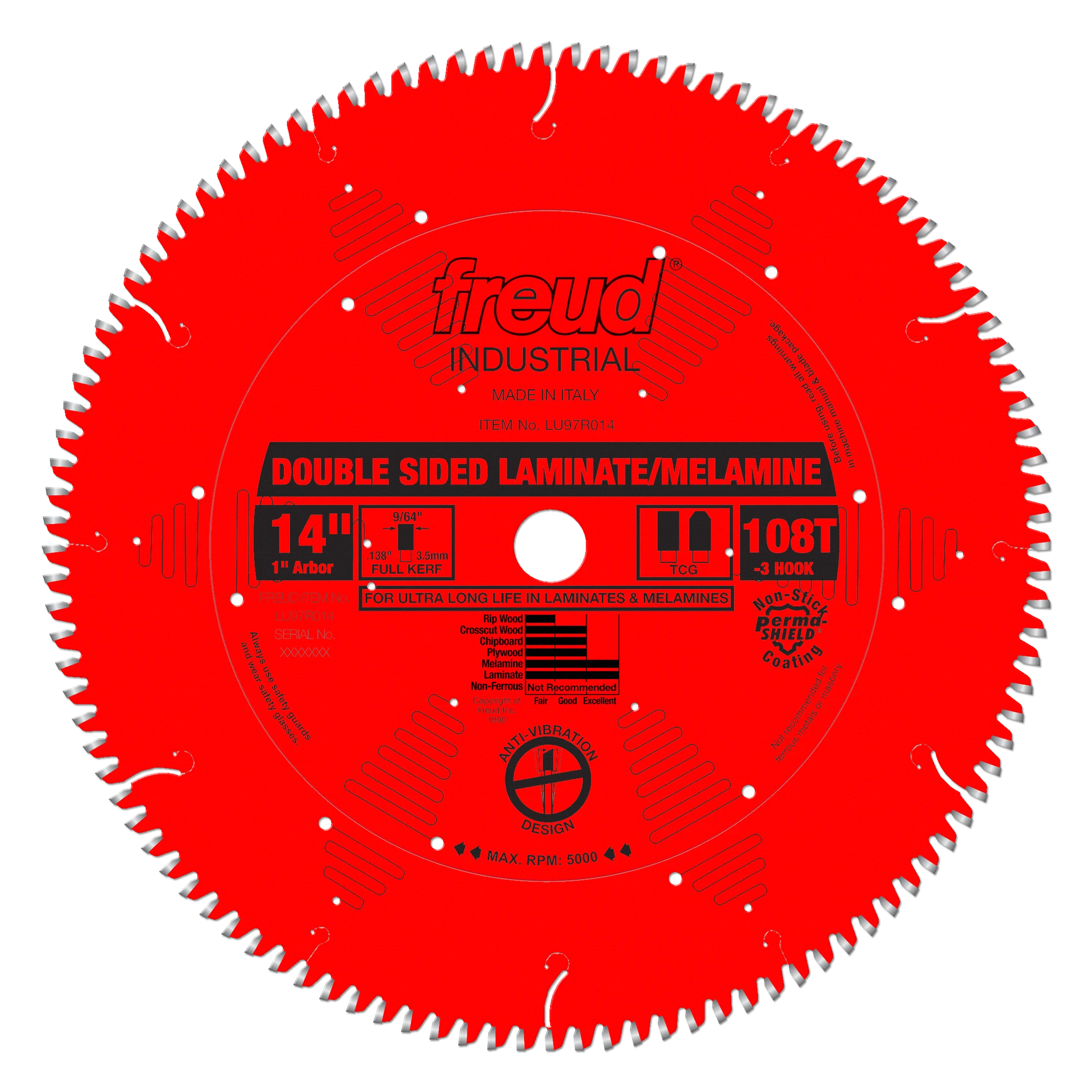 Freud LU97R014 14" Double Sided Laminate/Melamine Blade - Freud/Diablo